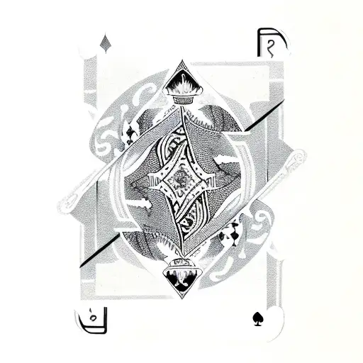 A Playing Card With A Camouflage Pattern