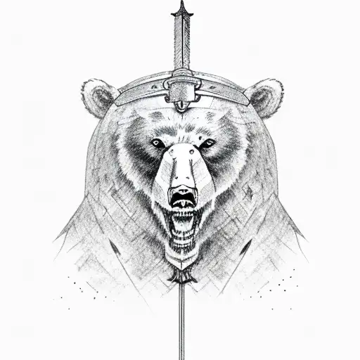 A Sword With A Bear's Head On The Hilt