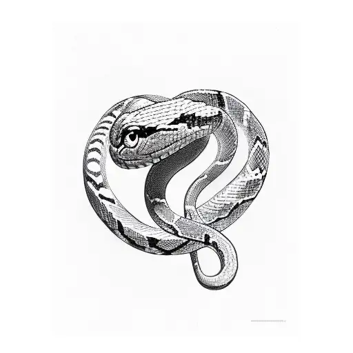 Snake With Greek Motives As Pattern