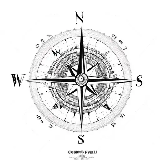 Compass With World Map