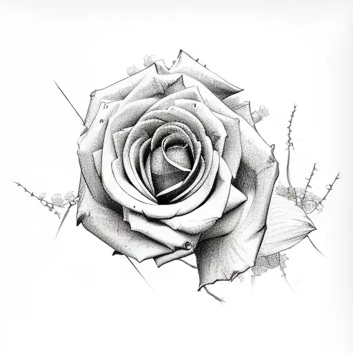 Roses Vines Thorns Blood With Intitials Rjm On The End Vine