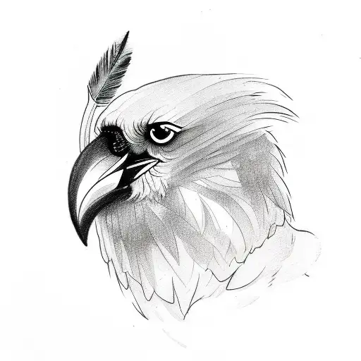 A Sketch-style Tattoo Of A Crow Holding A Paintbrush And Palette