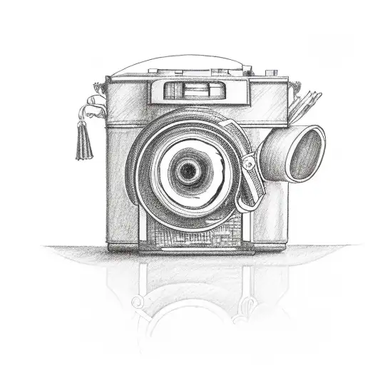 Film Camera With A Reel Of Film Unraveling Into A Music Note