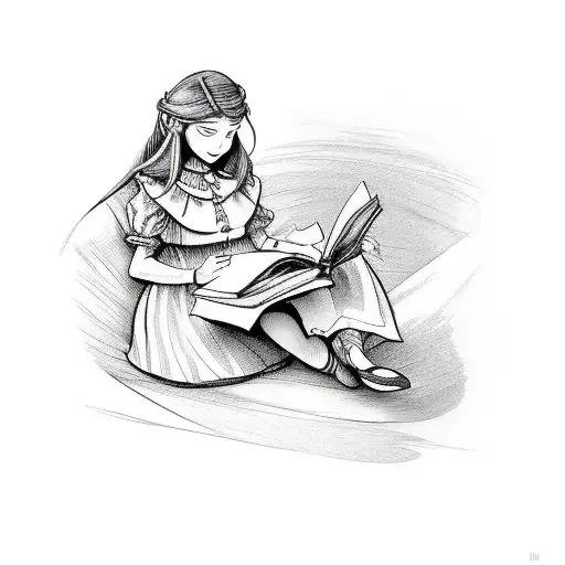Alice In Wonderland Reading A Book