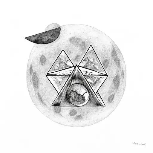 Upside-down Triangle With Icy Moon