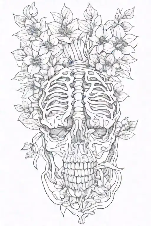 Rib Cage In Flowers