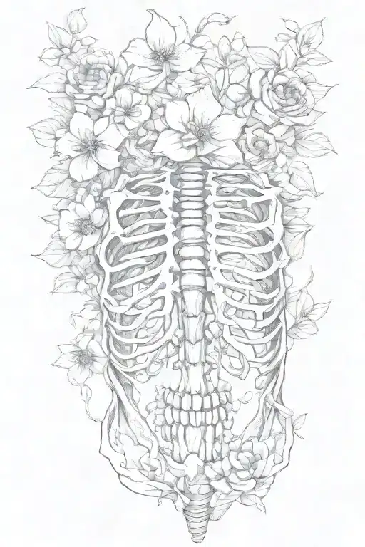 Rib Cage In Flowers