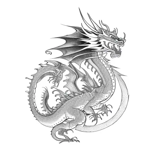 Dragon Siting On The Book