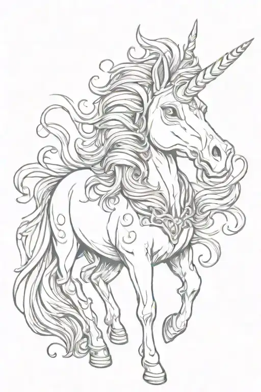 Cartoon Scary Unicorn