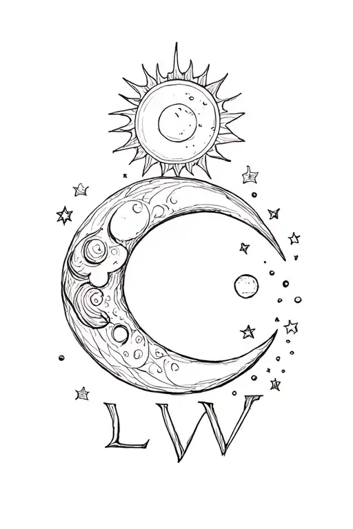 Moon And Sun And L And W