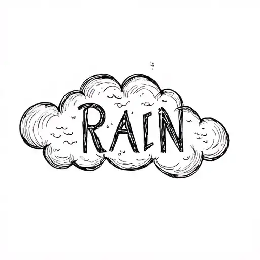 A Cloud With The Word Rain Written On It