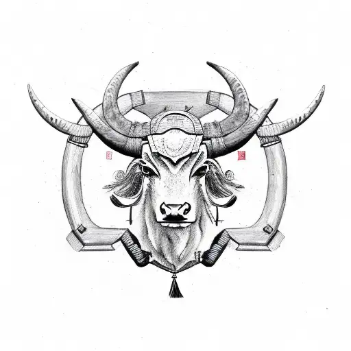 Chinese Ox Horns On Helmet