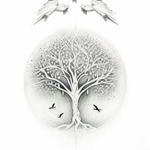I Want A Tattoo Of A Tree Like The Tree Of Life That I Can Add Birds To For People That Die