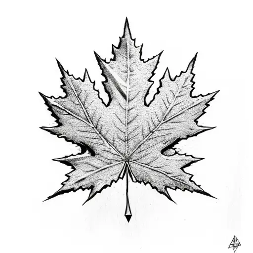 Tragically Hip Maple Leaf With Grateful Dead Lightening Bolt Inside