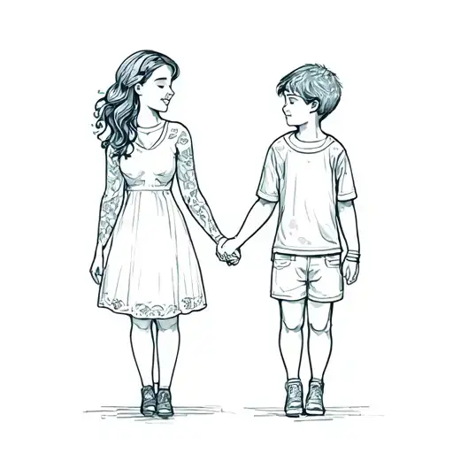 Mom And Son Holding Hands