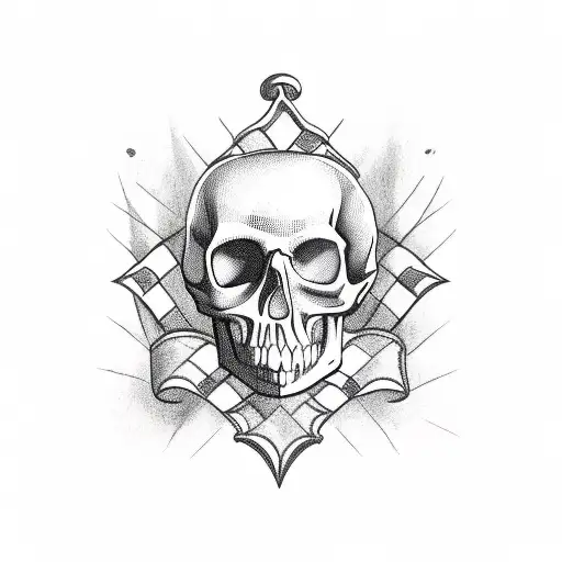 Corsican Flag With A Skull