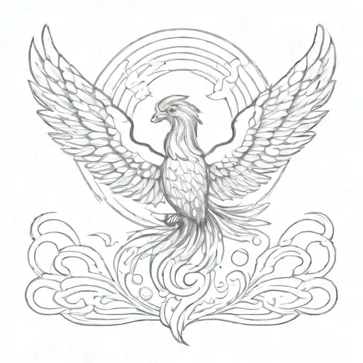 Rising Phoenix With A Minds Eye Above It