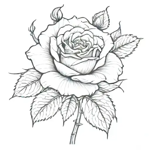 A Rose Tattoo Add Patience As Stem