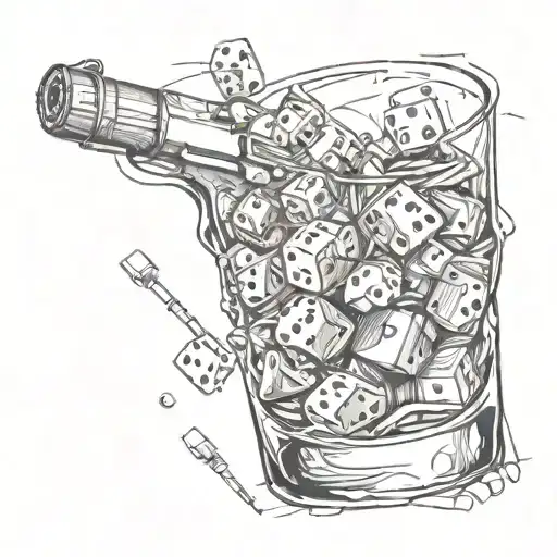 Bullet In A Glass With Dice