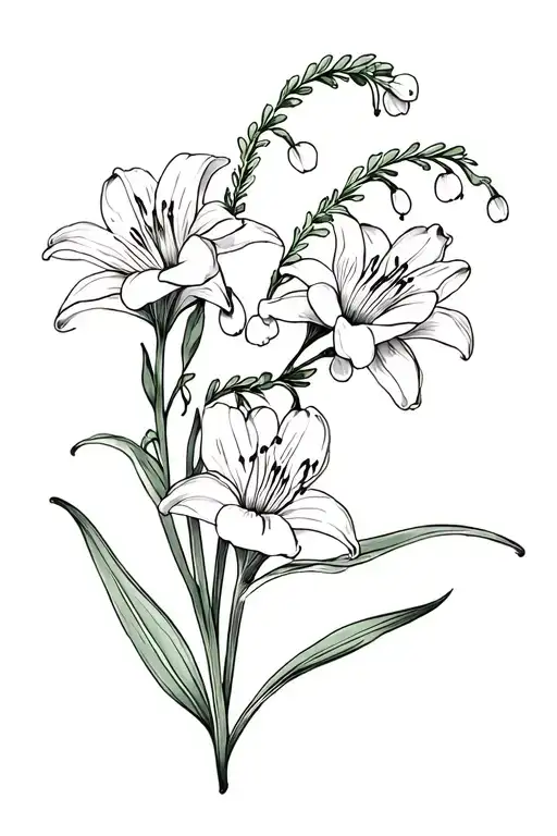 Lily Of The Valley And Marigold