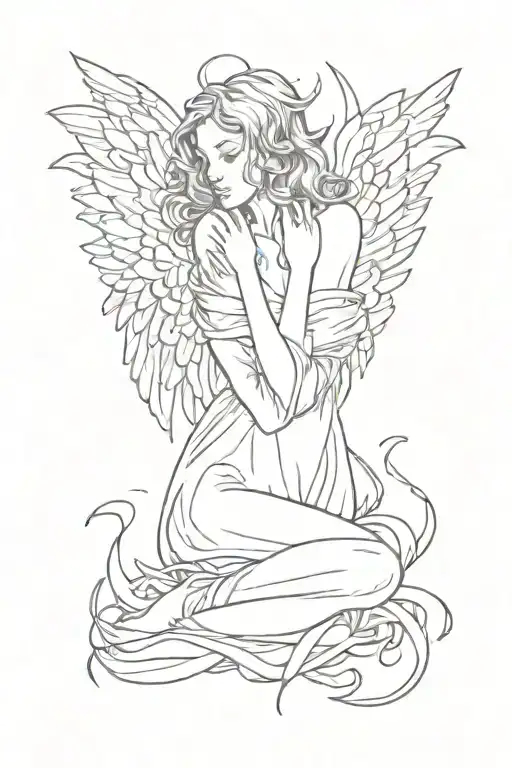 Angel With Broken Wings Crying