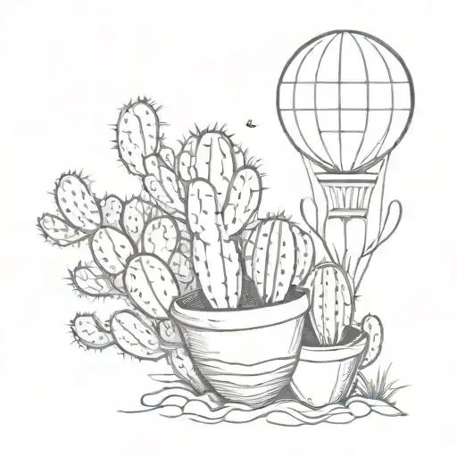 Cactus Baloon Heart
