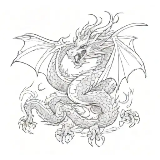 Japanese Dragon With Wings
