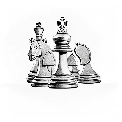 Detailed Chess Pawn Piece Half Shaded