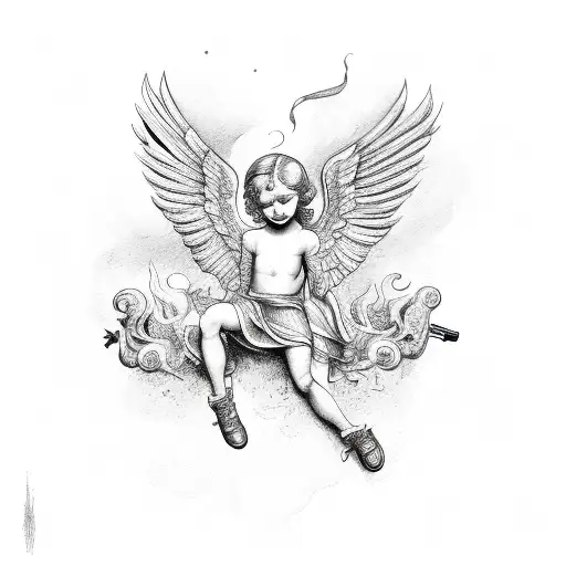 Winged Cherub With Ak47