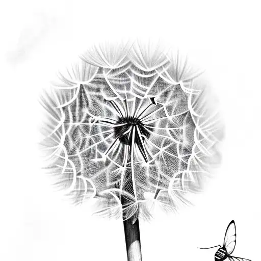 Dandelion With A Moth On The Stem