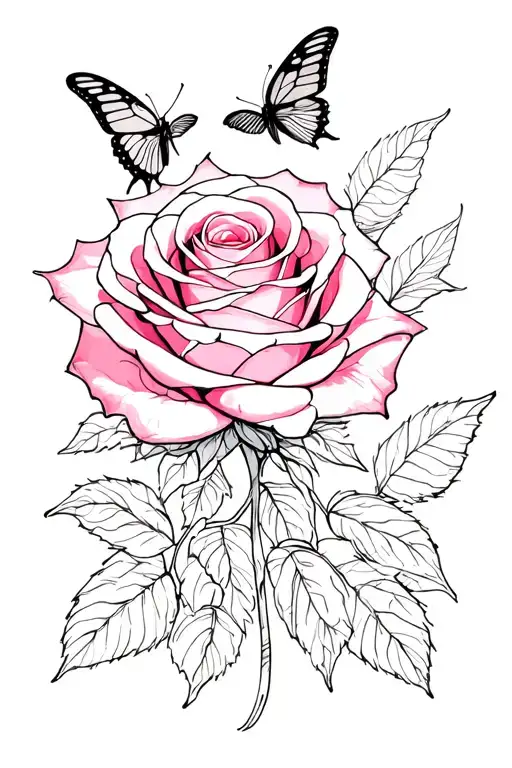 Rose & Butterfly