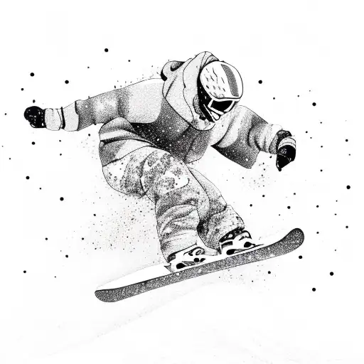 Snowboarder Rolls Down The Mountain