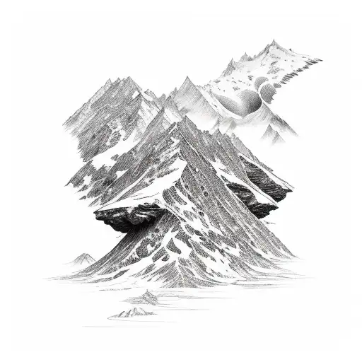 A Surreal Scene Of A Mountain Range Composed Entirely Of Intertwining Animal Bones