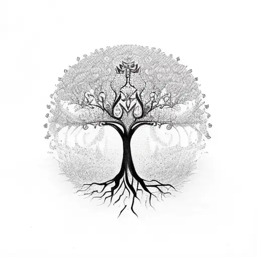 Tree Of Life With A Butterfly