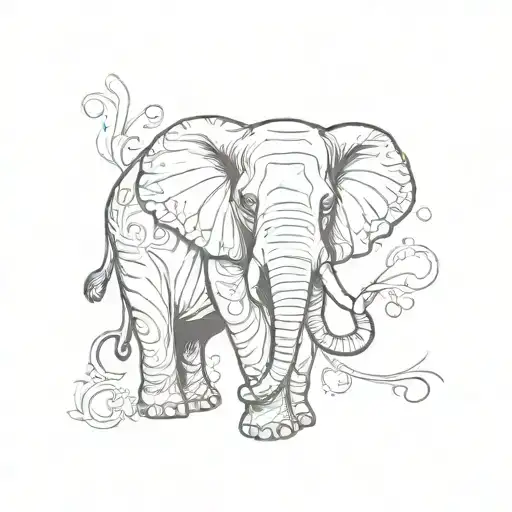 Name Emmie Where First E Is The Head Of An Elephant Outline