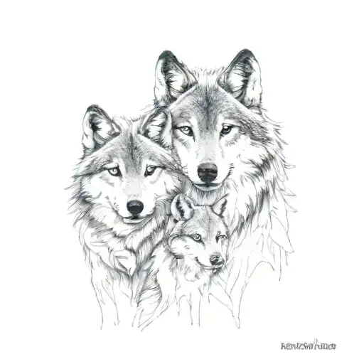 Mother And Son Wolf