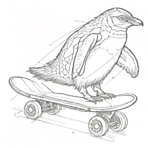 Penguin Skateboarding