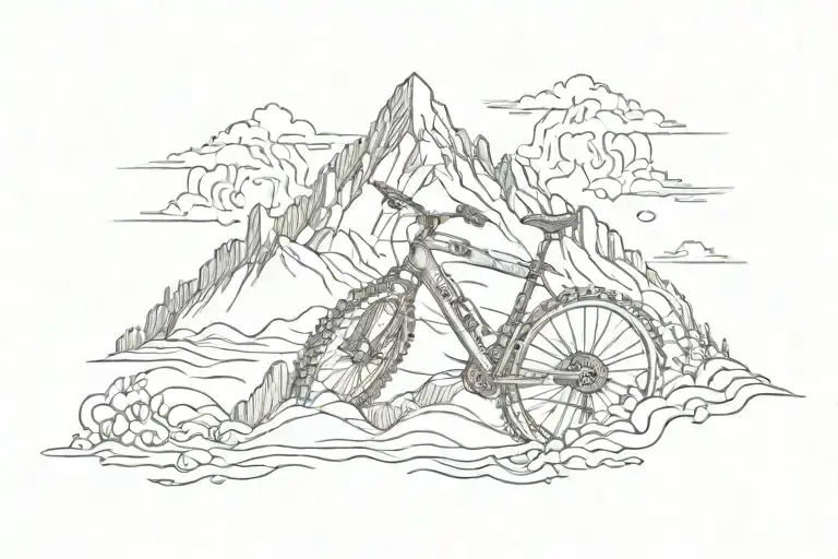Bike Chain Forming A Mountain Range