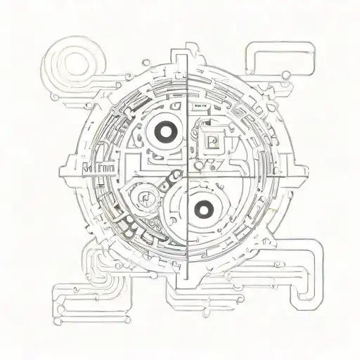 An Intricate Yin And Yang Symbol Made Of Programming Code And Steam