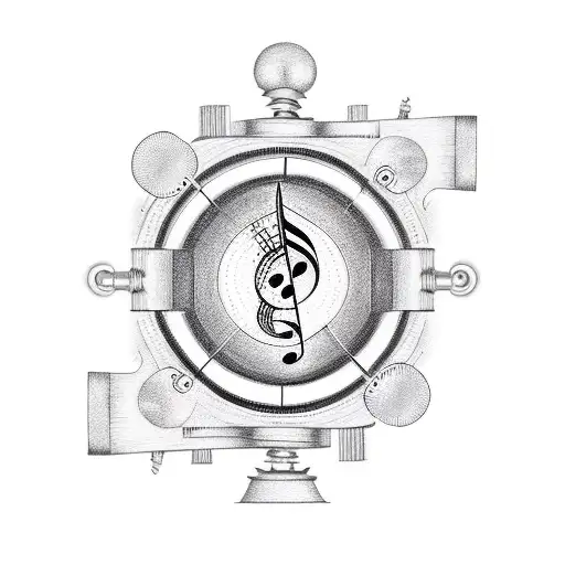 A Tattoo Machine With Music Notes As Needles