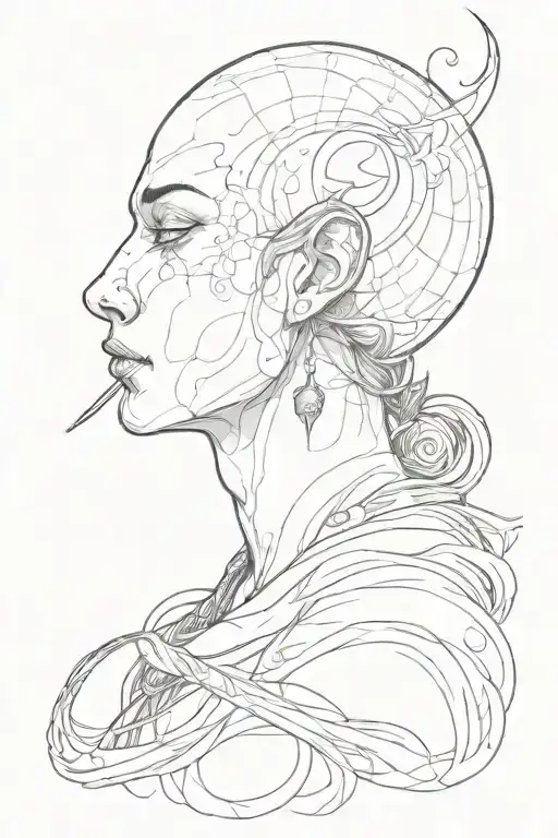 Small Character With A Crescent Moon Head