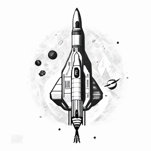 Face And Space Rocket And Bitcoin