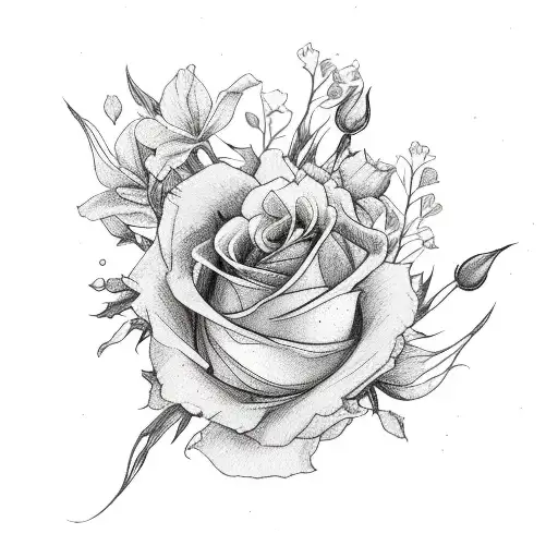 Moon With Roses And Gladiolus Flowers