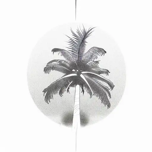 A Palm Tree Made Up Of Musical Notes And Dj Equipment