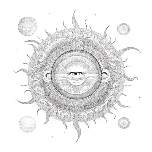 A Mesmerizing Sun Surrounded By Intricate Patterns