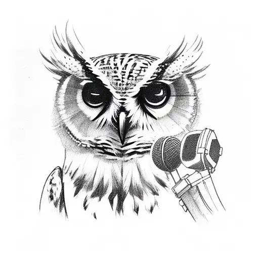 Owl With Mic In Claws