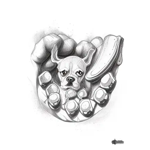 Open Rib With Dog Paw Inside