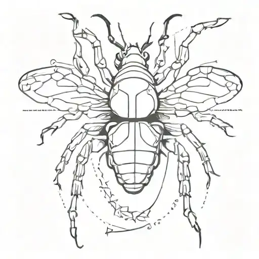 Simple Arthropod Tattoo Design To Fill Space Between Hand And Wrist
