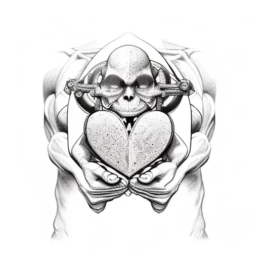 Atlas Holding A Human Heart On His Back