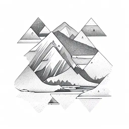 Mountain Scene In A Triangle